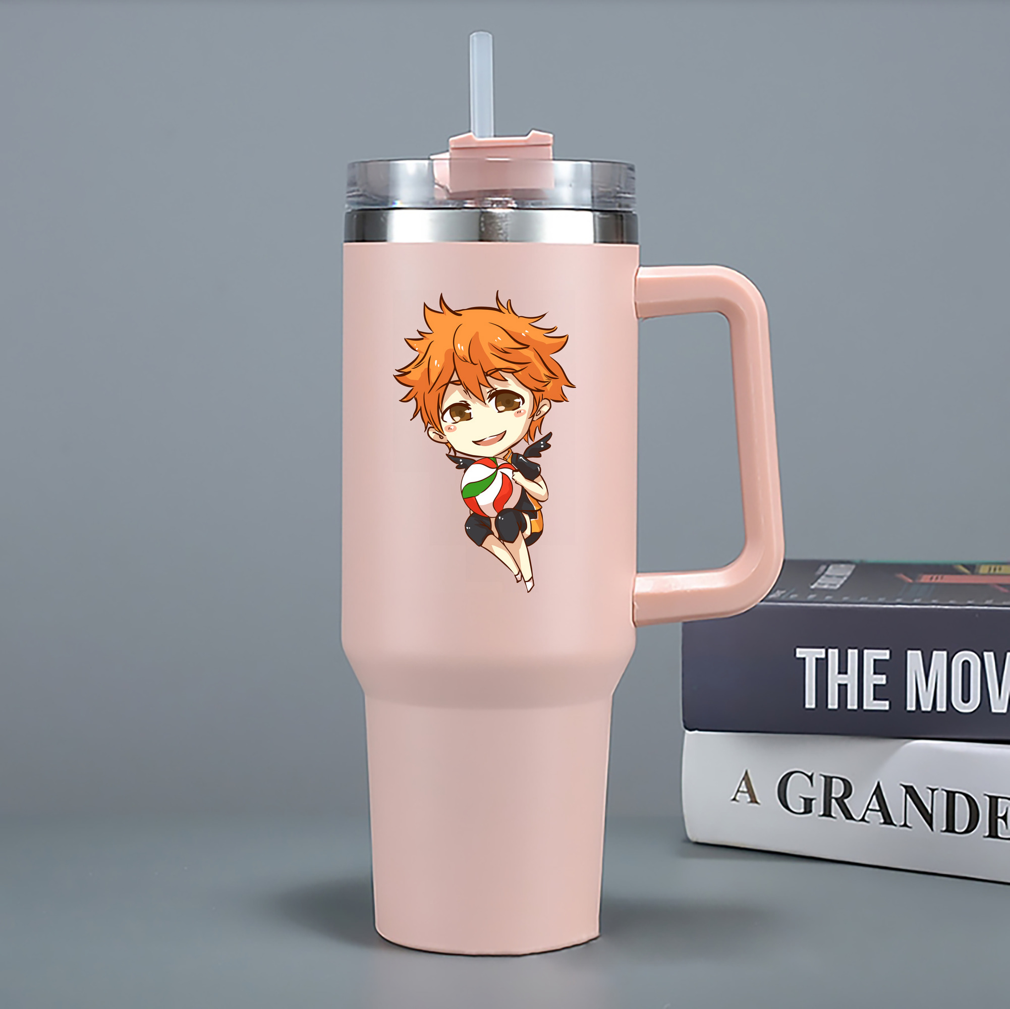 （画像用） ハイキュー!! Haikyu!! 1200mL車用タンブラー - クリスタルステッカー（プラスチックストロー付き）